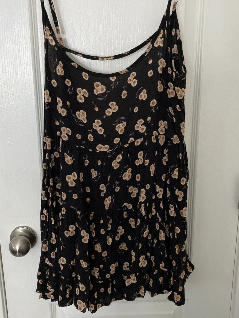 Brandy Melville Black Floral Mini Dress - One Size